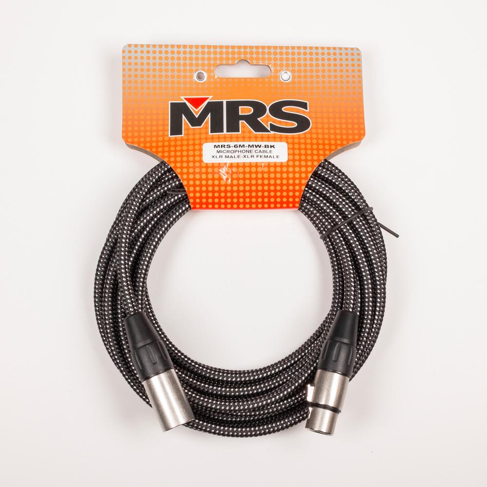 Cable Tejido Para Micrófono De 6 M Morrison Mrs-6m-mw-bk Color Negro Conector Xlr