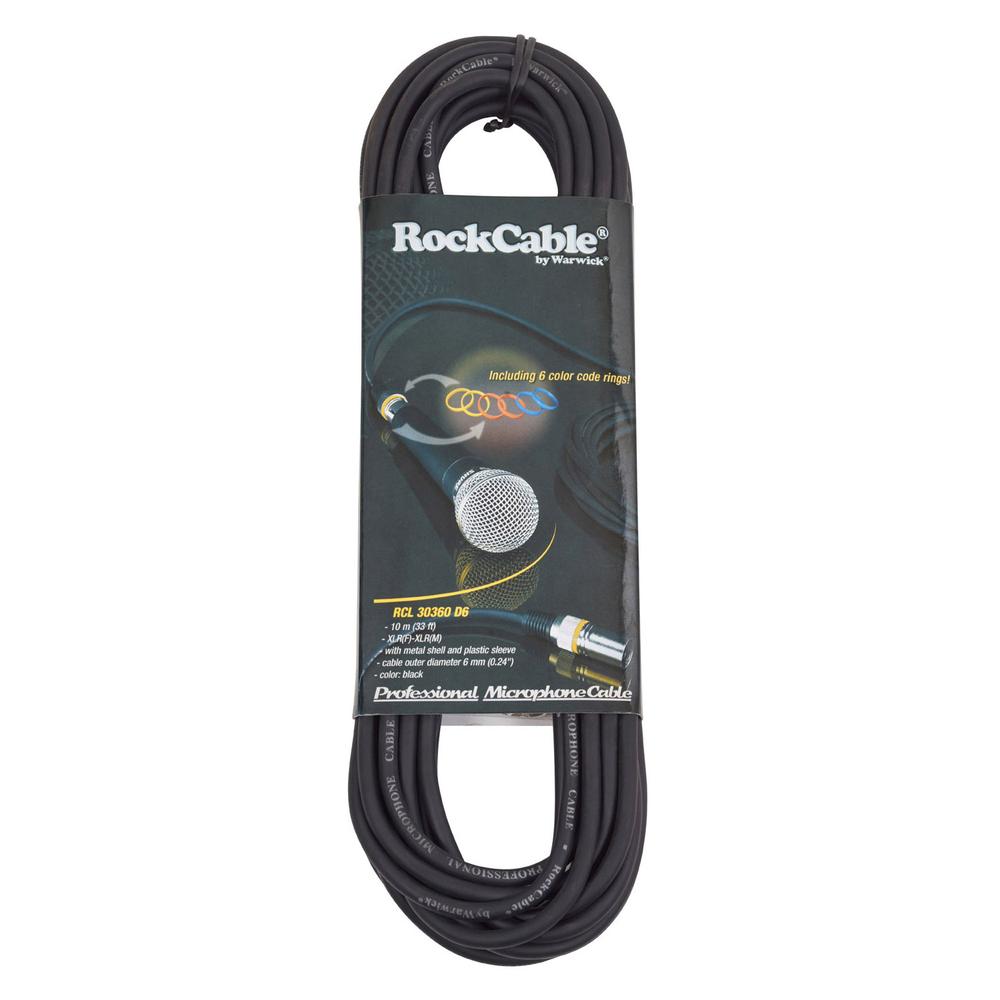 Foto 2 pulgar | Cable para Micrófono Rockcable Xlr Warwick Rcl 30360 D6 Negro de 10m