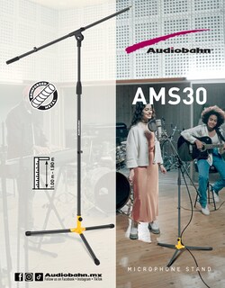 Foto 2 | Pedestal Para Micrófono De Metal Reforzado Audiobahn Ams30