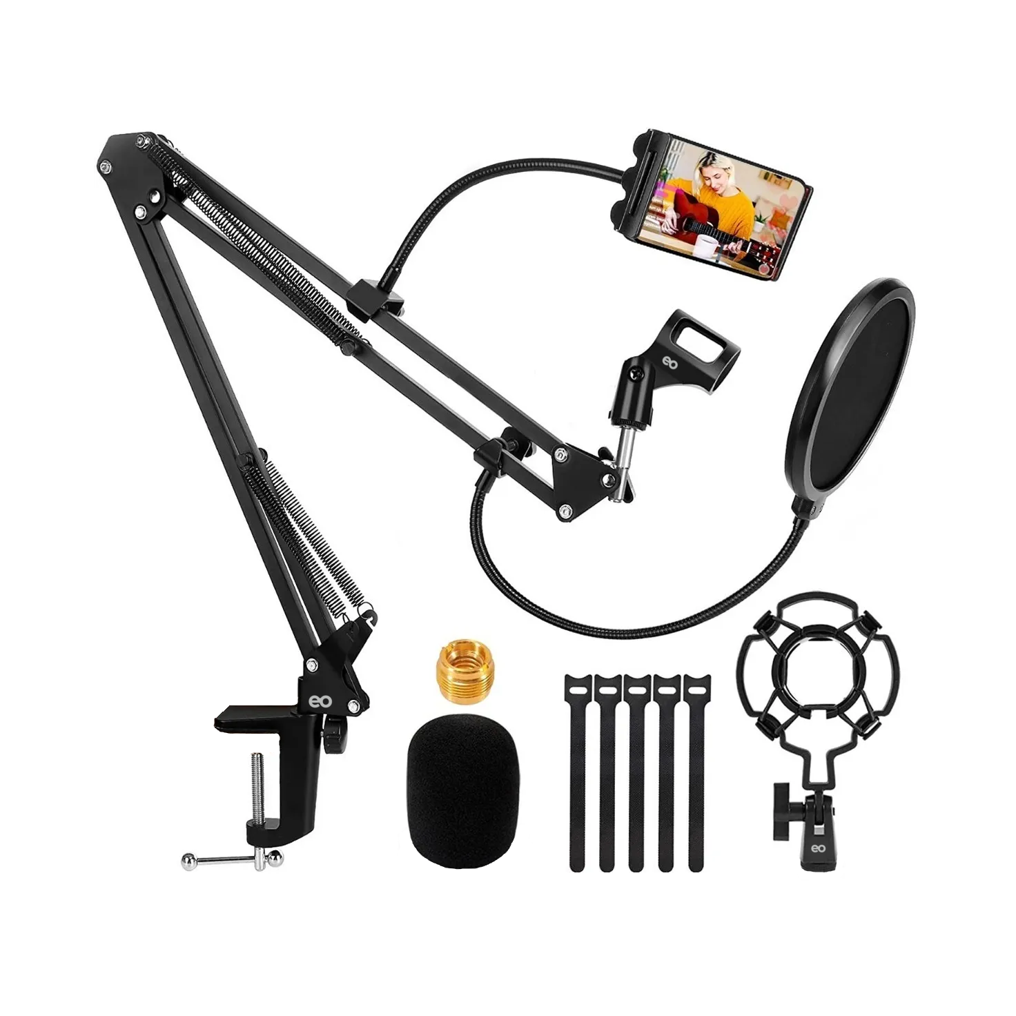 Oporte Brazo Micrófono Para Tiktok Vivo Estudio Grabación Eo Safe Imports Esi-2317-1 Negro