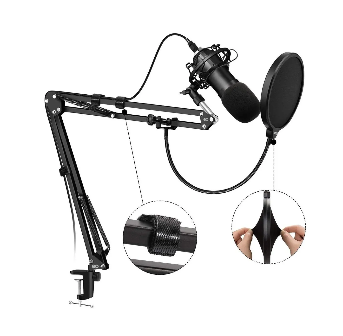 Foto 2 | Oporte Brazo Micrófono Para Tiktok Vivo Estudio Grabación Eo Safe Imports Esi-2317-1 Negro