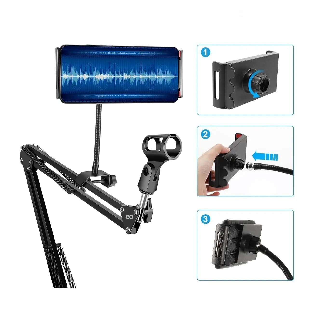 Foto 4 pulgar | Oporte Brazo Micrófono Para Tiktok Vivo Estudio Grabación Eo Safe Imports Esi-2317-1 Negro