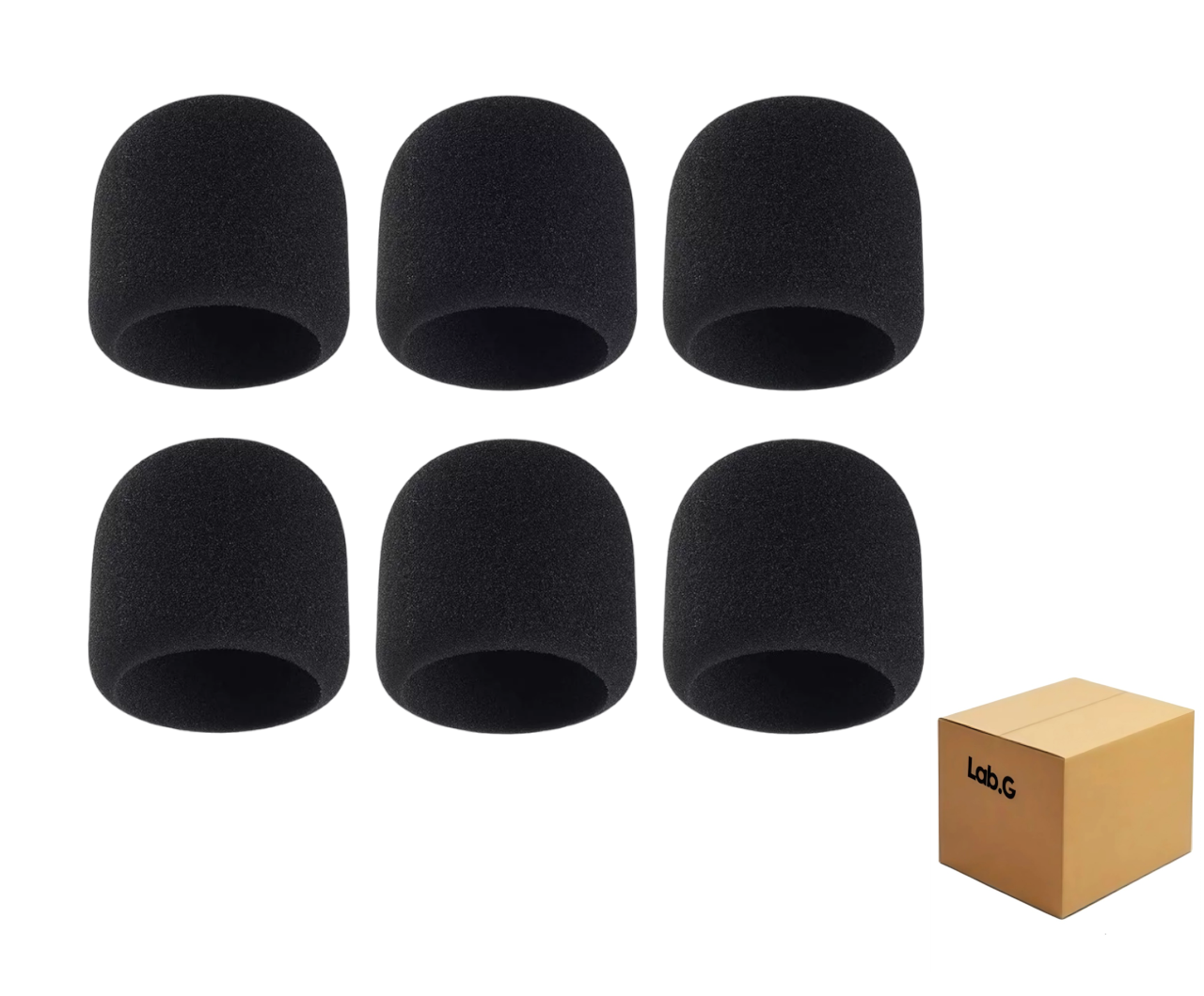 Funda Para Micrófono Bomge 6 Paquetes De Esponja Lab.,g, Negro