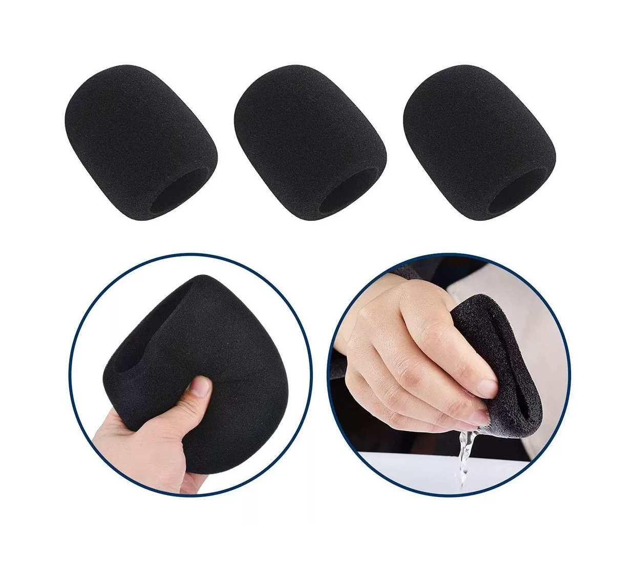 Foto 3 pulgar | Funda Para Micrófono Bomge 6 Paquetes De Esponja Lab.,g, Negro