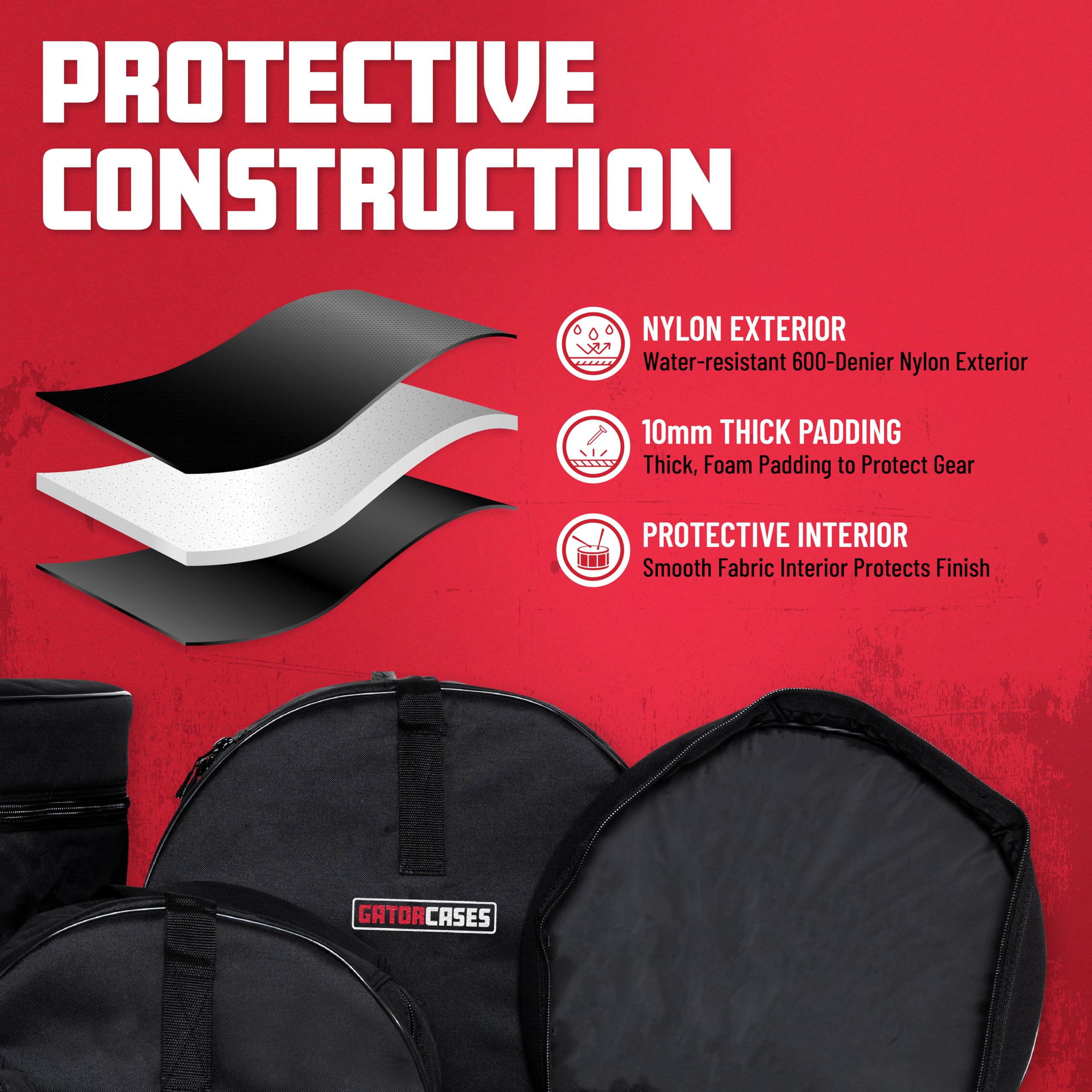 Foto 4 pulgar | Set De Bolsas Para Batería Gator Gp-fusion-100 Protechtor Series, 5 Piezas - Venta Internacional.