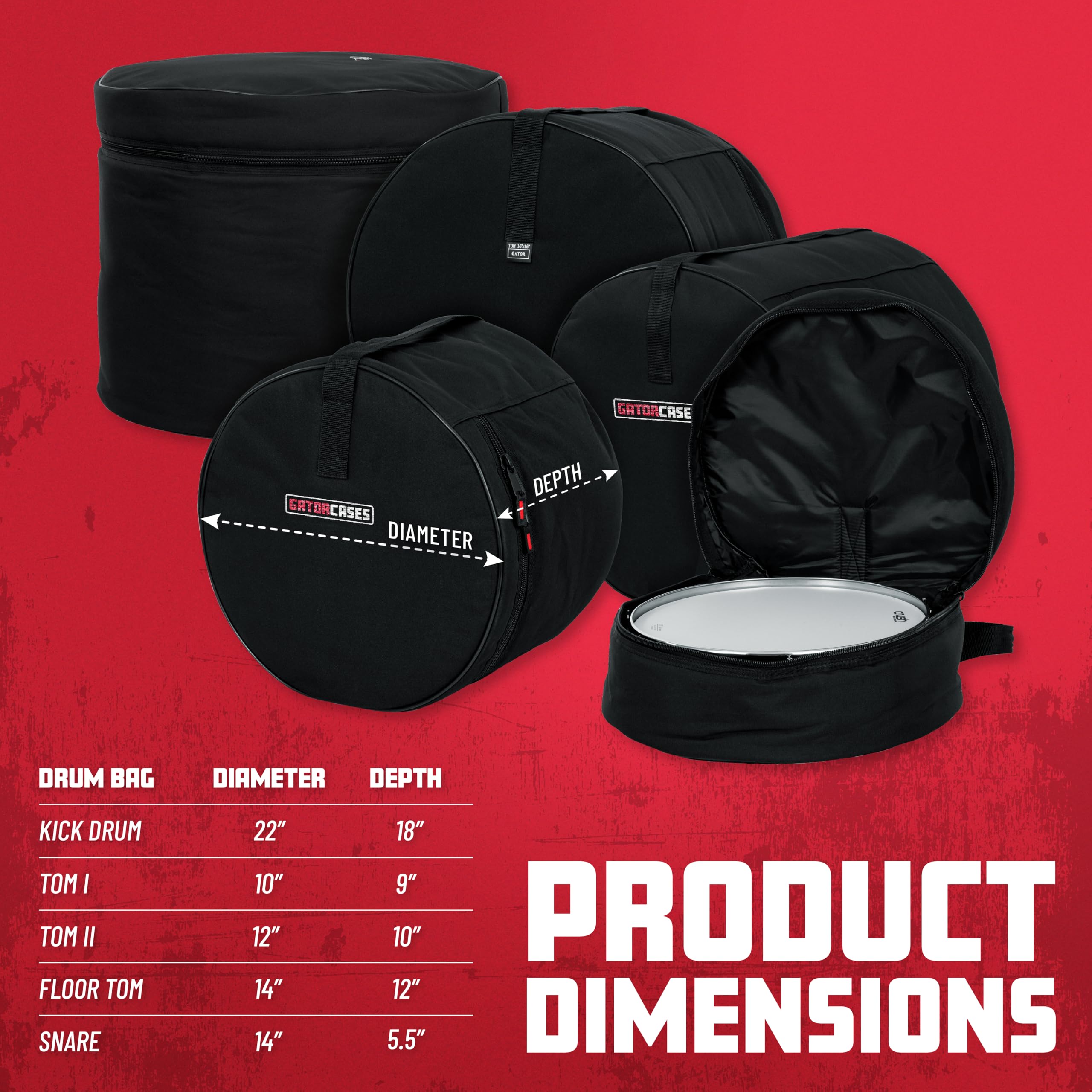 Foto 5 | Set De Bolsas Para Batería Gator Gp-fusion-100 Protechtor Series, 5 Piezas - Venta Internacional.