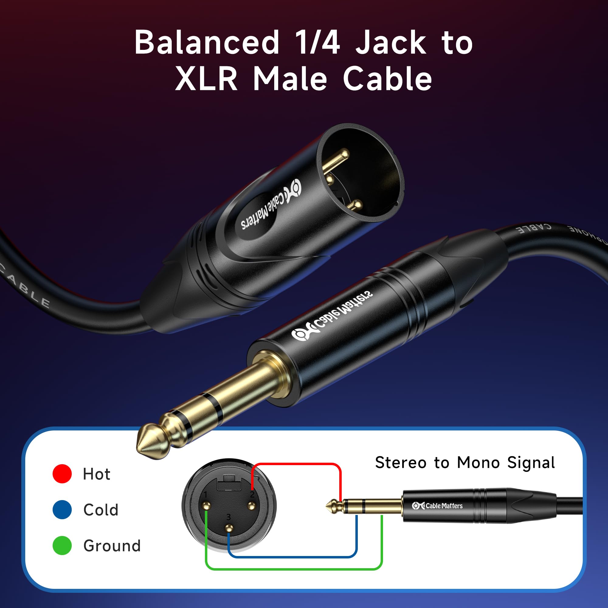 Foto 3 pulgar | Cable De Audio Matters, 6,35 Mm, Trs A Xlr, 3 M, Macho A Macho - Venta Internacional.