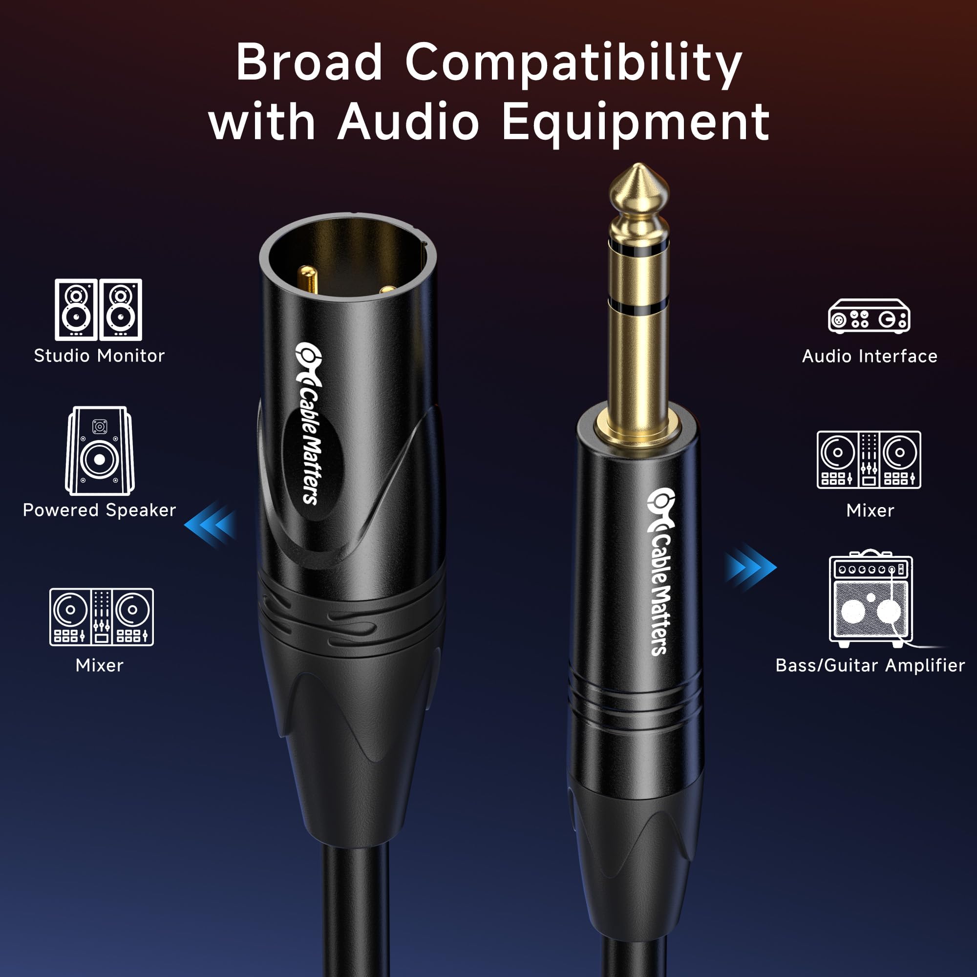 Foto 4 | Cable De Audio Matters, 6,35 Mm, Trs A Xlr, 3 M, Macho A Macho - Venta Internacional.