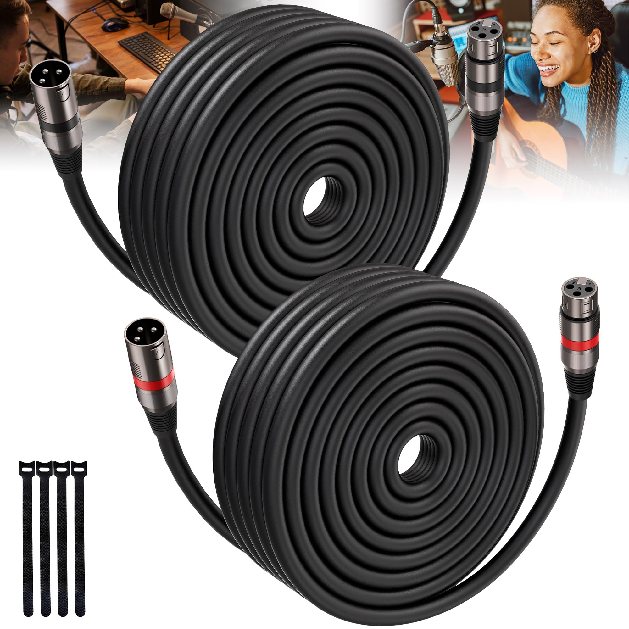 Foto 2 pulgar | Cables Xlr Bietrun De 30 M, 2 Paquetes, Premium, Resistentes Y Balanceados - Venta Internacional.