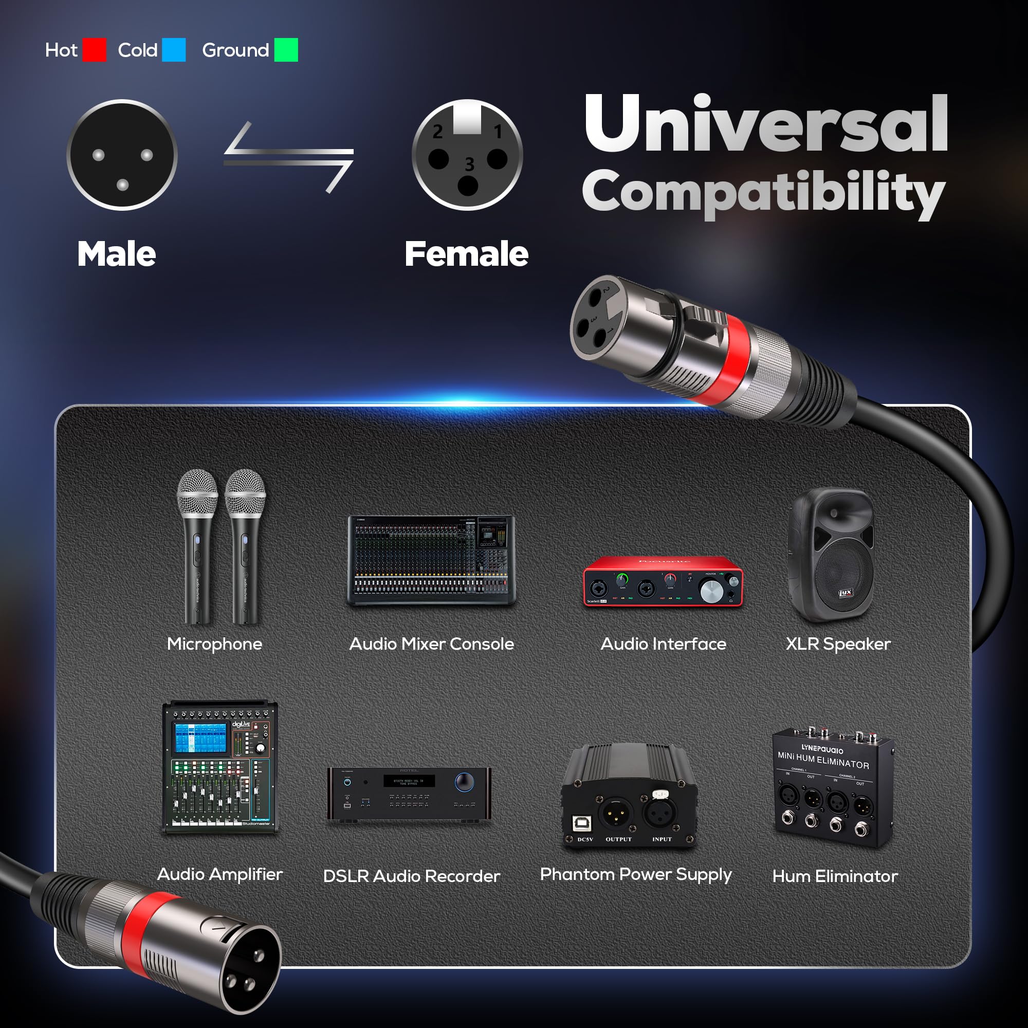 Foto 5 pulgar | Cables Xlr Bietrun De 30 M, 2 Paquetes, Premium, Resistentes Y Balanceados - Venta Internacional.