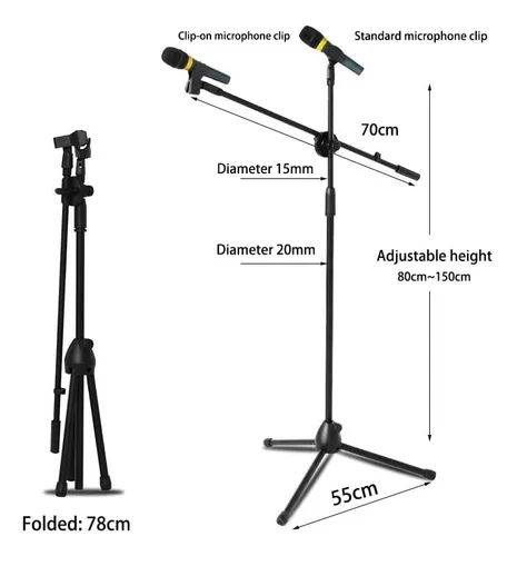 Foto 3 pulgar | Xtellar Profesional Pedestal Doble Boom Para Micrófono - Atril De Poder Y Elegancia.