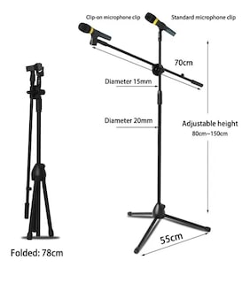 Foto 2 | Xtellar Profesional Pedestal Doble Boom Para Micrófono - Atril De Poder Y Elegancia.