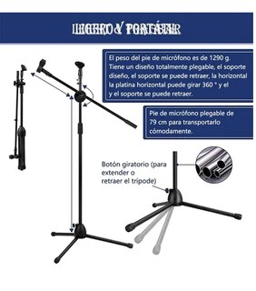 Foto 4 | Xtellar Profesional Pedestal Doble Boom Para Micrófono - Atril De Poder Y Elegancia.