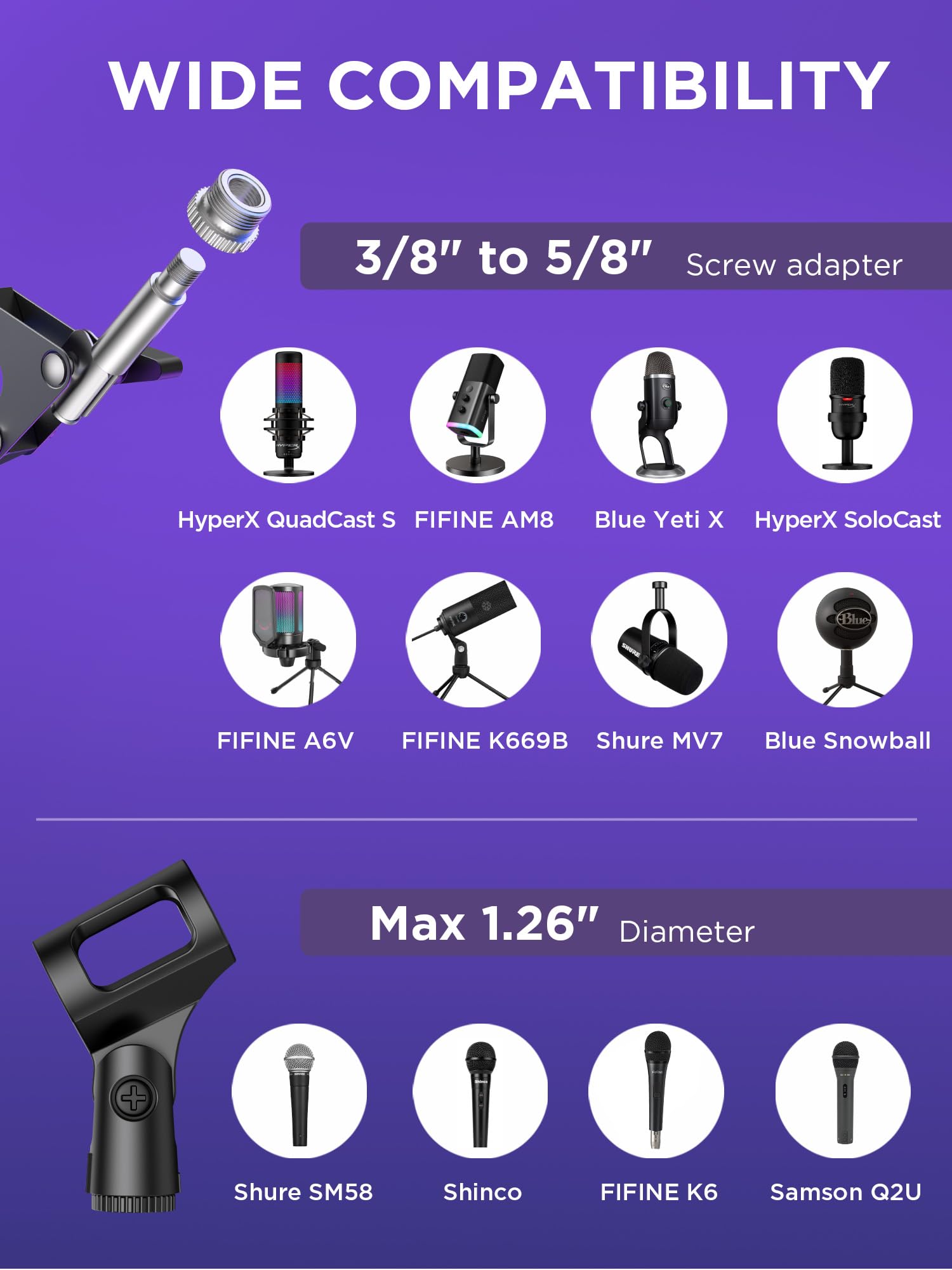 Foto 7 pulgar | Soporte De Micrófono Innogear Para Blue Yeti Con Parabrisas Y Filtro Antipop - Venta Internacional.