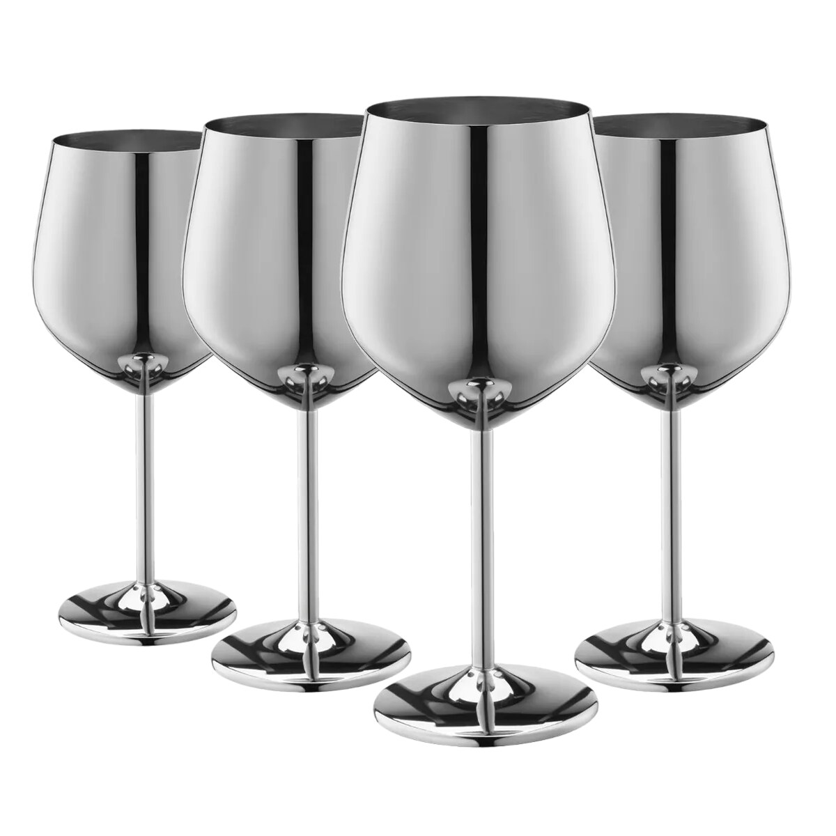 Copas de Vino de Acero Inoxidable Plateadas 4 Pz $1,249