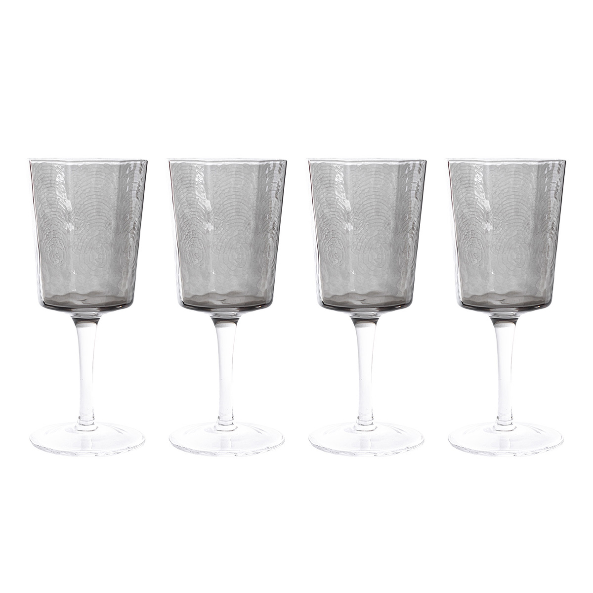 Foto 1 | Set de Copas de Vidrio Crown Baccara Nadin Gris 4 Piezas de 240 ml