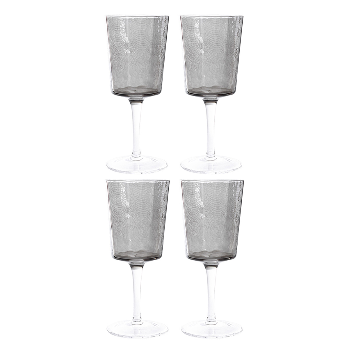 Foto 2 | Set de Copas de Vidrio Crown Baccara Nadin Gris 4 Piezas de 240 ml