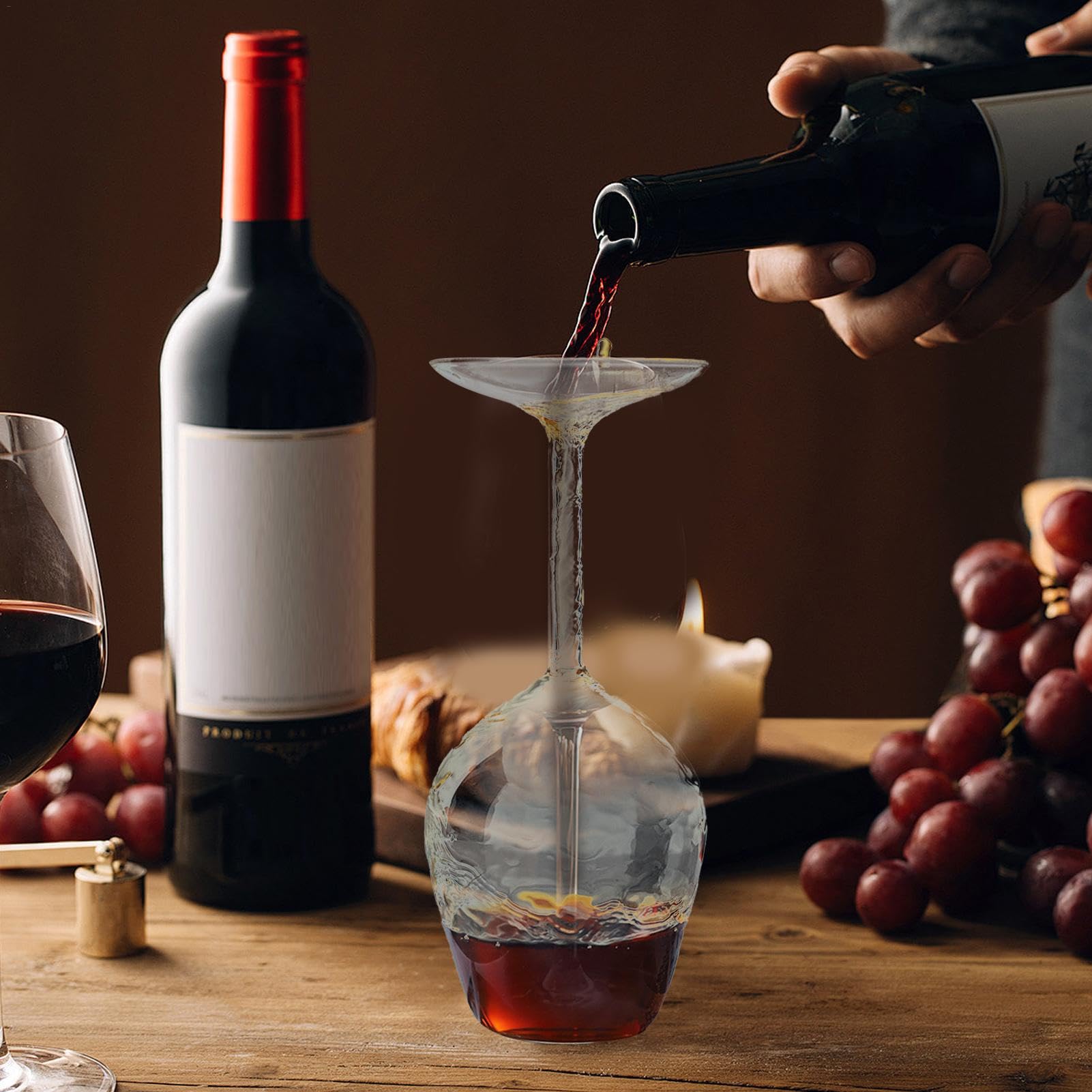 Foto 3 pulgar | Copa De Vino De Borosilicato Irrompible Al Revés De 414 Ml - Venta Internacional.