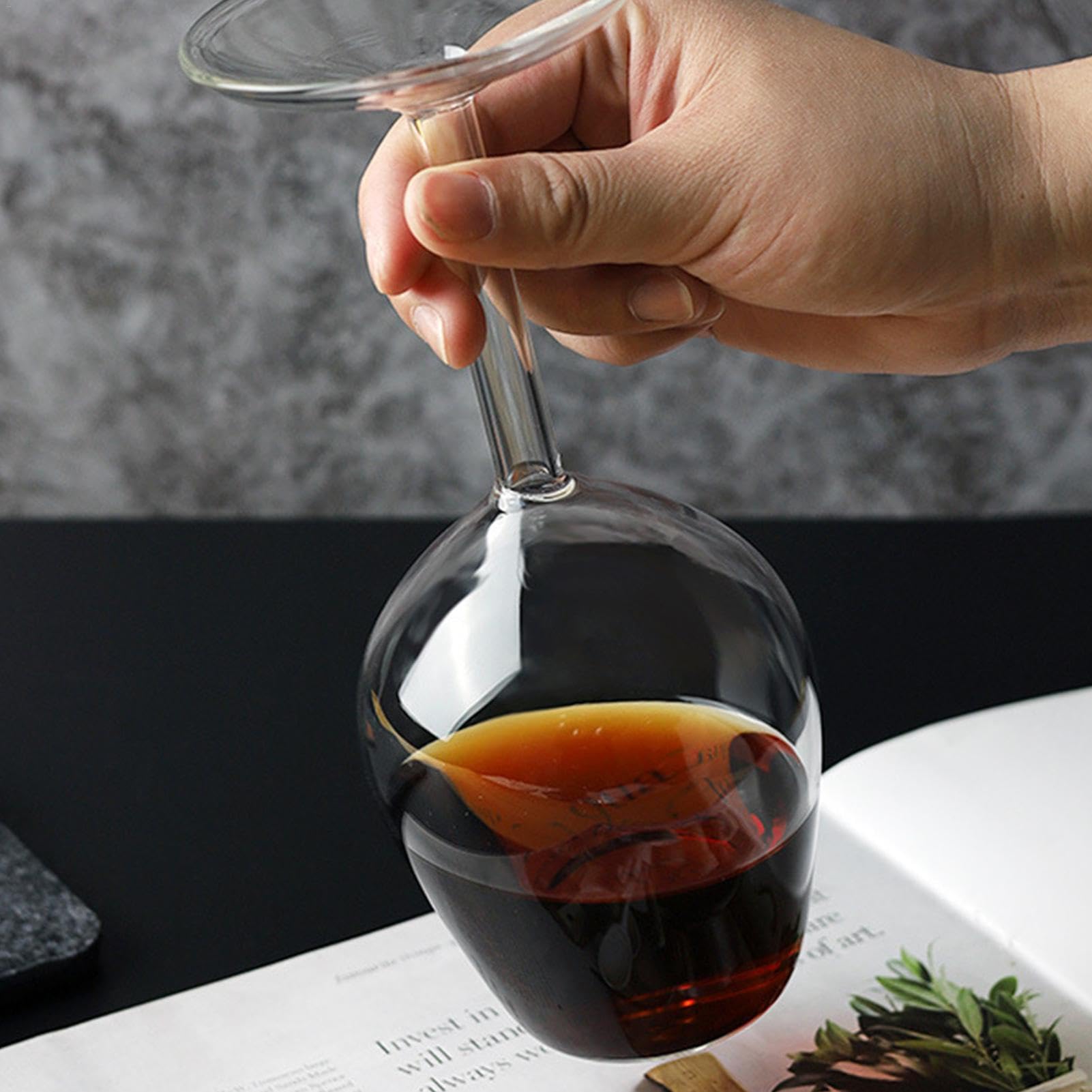 Foto 5 pulgar | Copa De Vino De Borosilicato Irrompible Al Revés De 414 Ml - Venta Internacional.