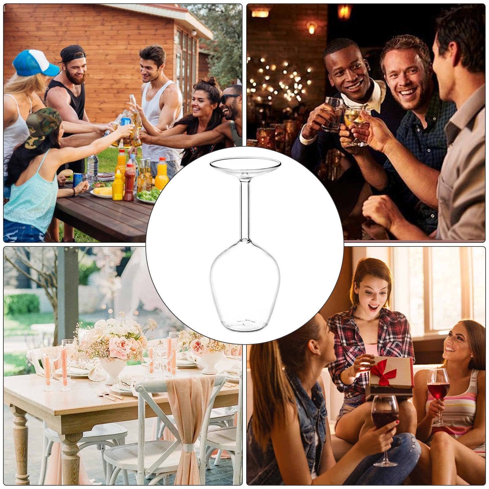 Foto 8 pulgar | Copa De Vino De Borosilicato Irrompible Al Revés De 414 Ml - Venta Internacional.