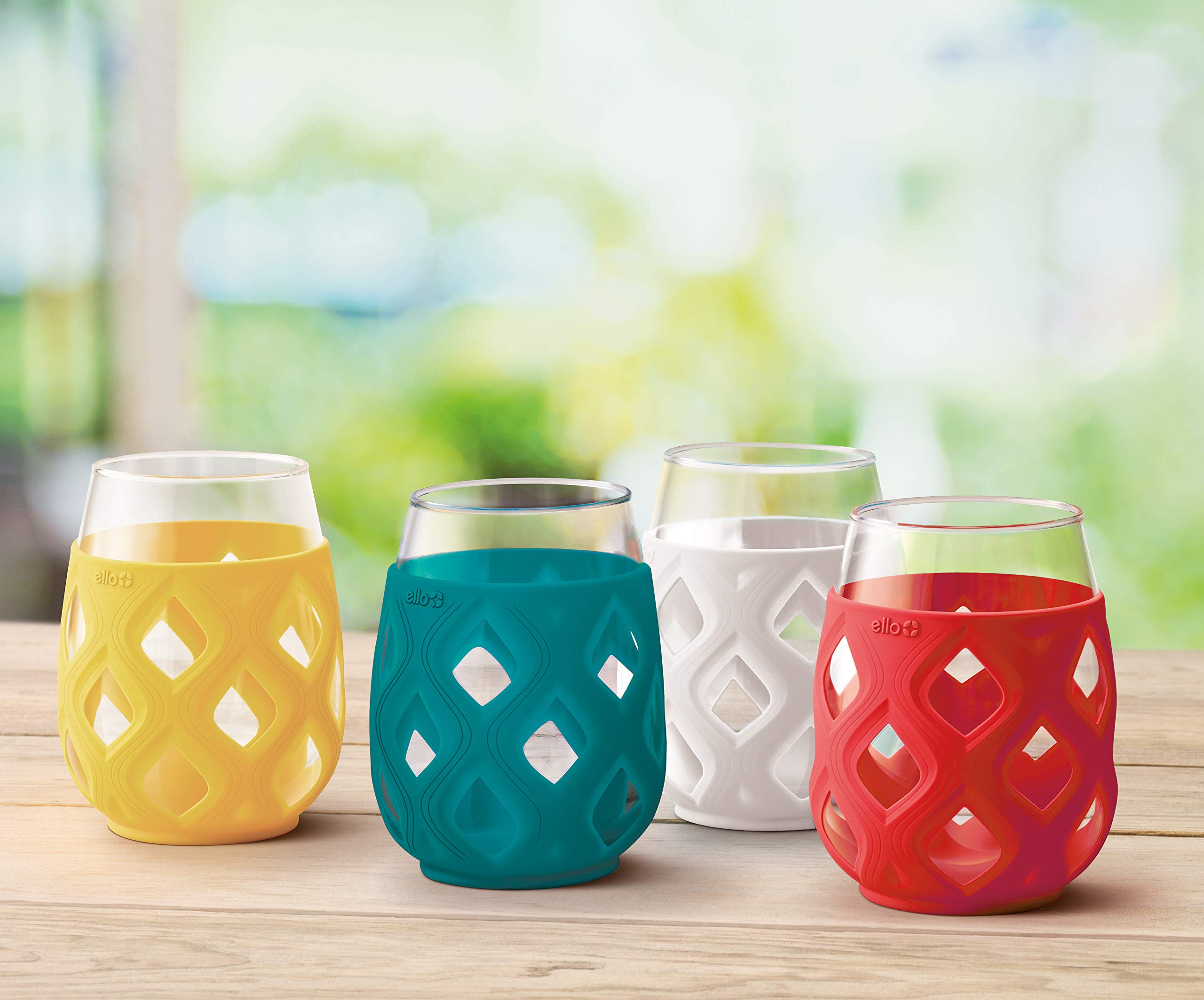 Foto 5 pulgar | Set De Copas De Vino Ello Cru, 500 Ml, Sin Tallo Y Funda De Silicona, 4 Unidades - Venta Internacional.