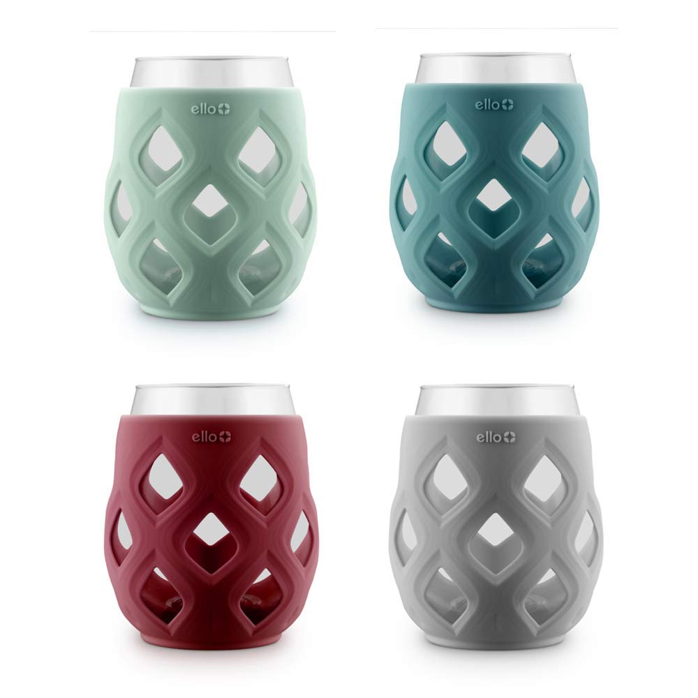 Foto 2 pulgar | Set De Copas De Vino Ello Cru, 500 Ml, Sin Tallo Y Funda De Silicona, 4 Unidades - Venta Internacional.