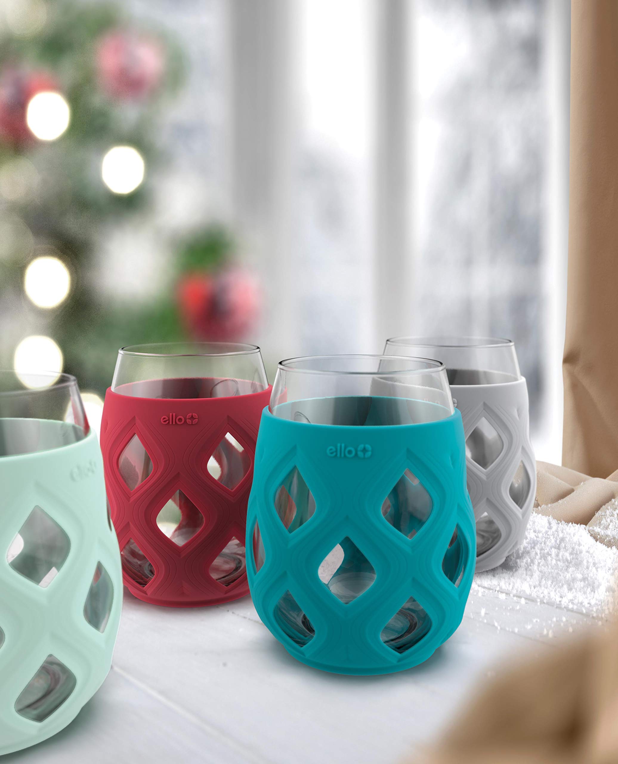 Foto 3 pulgar | Set De Copas De Vino Ello Cru, 500 Ml, Sin Tallo Y Funda De Silicona, 4 Unidades - Venta Internacional.