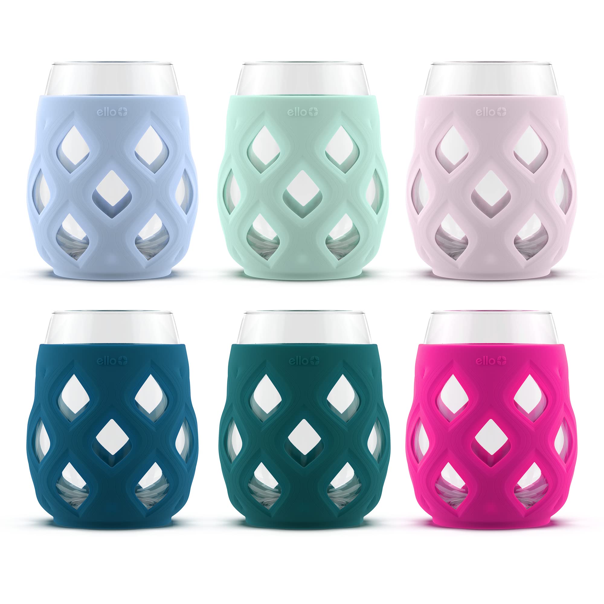 Foto 2 pulgar | Juego De Copas De Vino Ello Cru, 500 Ml, Sin Tallo Y Funda De Silicona, 6 Unidades - Venta Internacional.