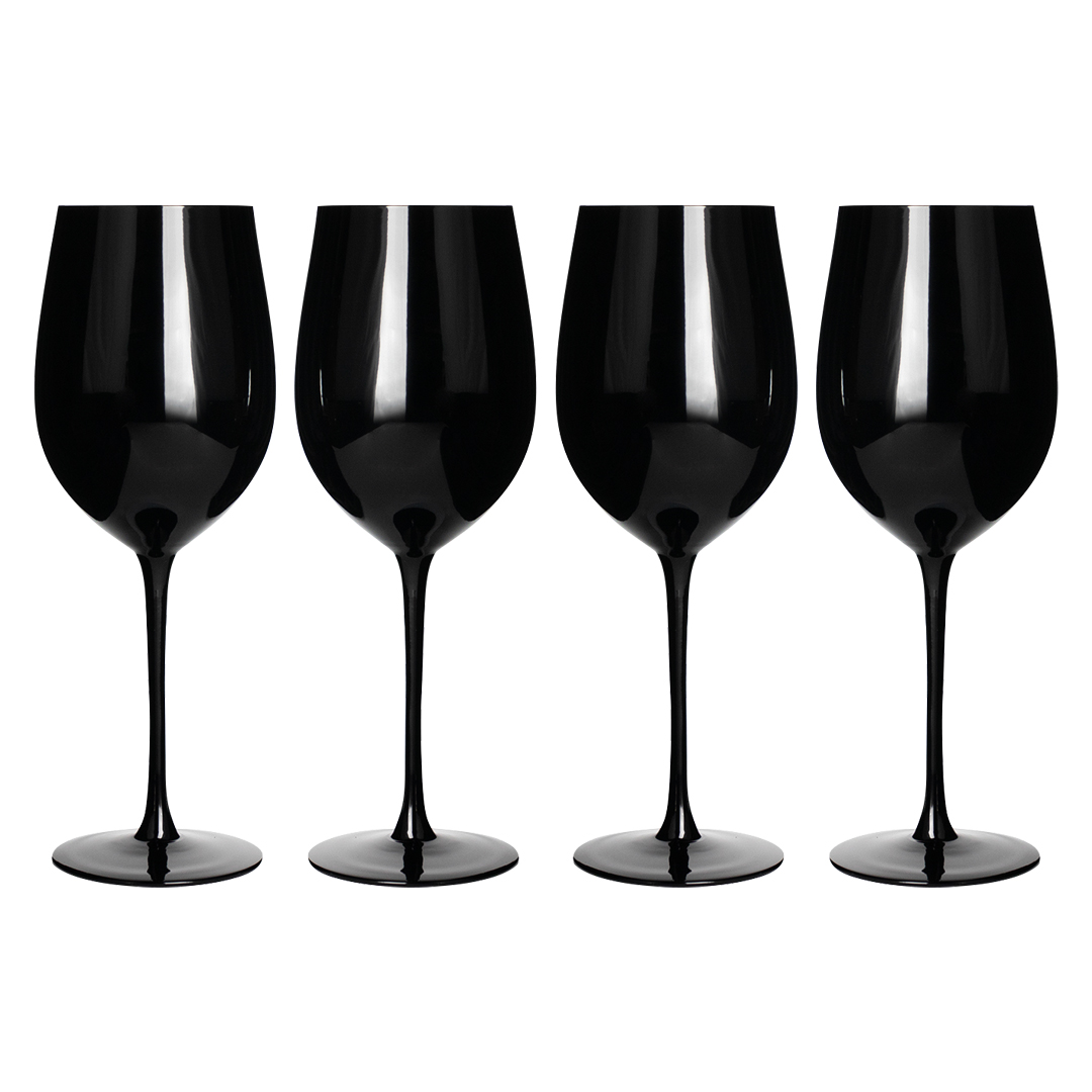 Foto 2 pulgar | Set De 4 Copas De Vino Negro Mate 500 Ml