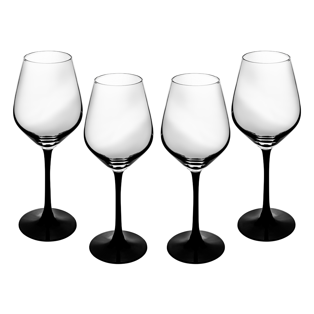 Foto 2 pulgar | Set De 4 Copas De Vino - Base Negra - Cristal 720ml