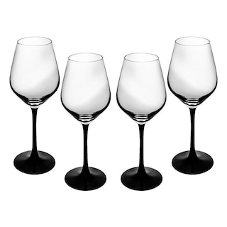 Foto 1 | Set De 4 Copas De Vino - Base Negra - Cristal 720ml