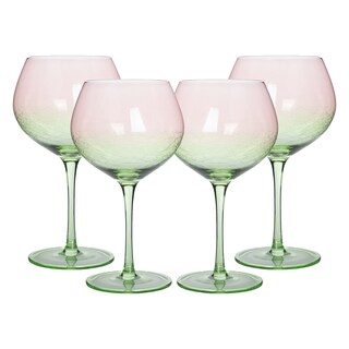 Foto 1 | Set De 4 Copas Goblet De Vino Verde/rosa