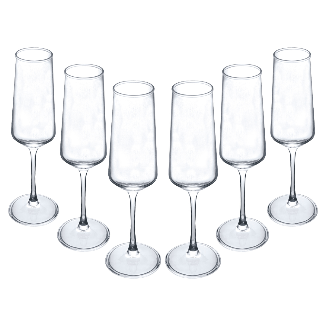 Foto 2 pulgar | Set De 6 Copas Flauta De Cristal 250ml