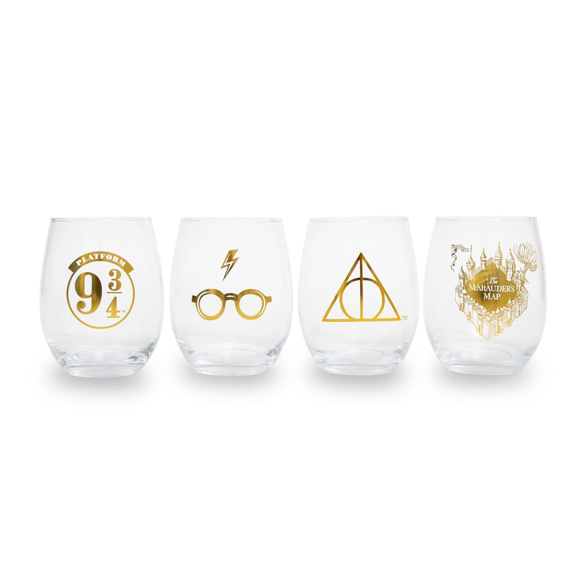 Foto 2 pulgar | Copas De Vino Sin Tallo Toynk, Iconos De Harry Potter, 600 Ml, Juego De 4 - Venta Internacional.