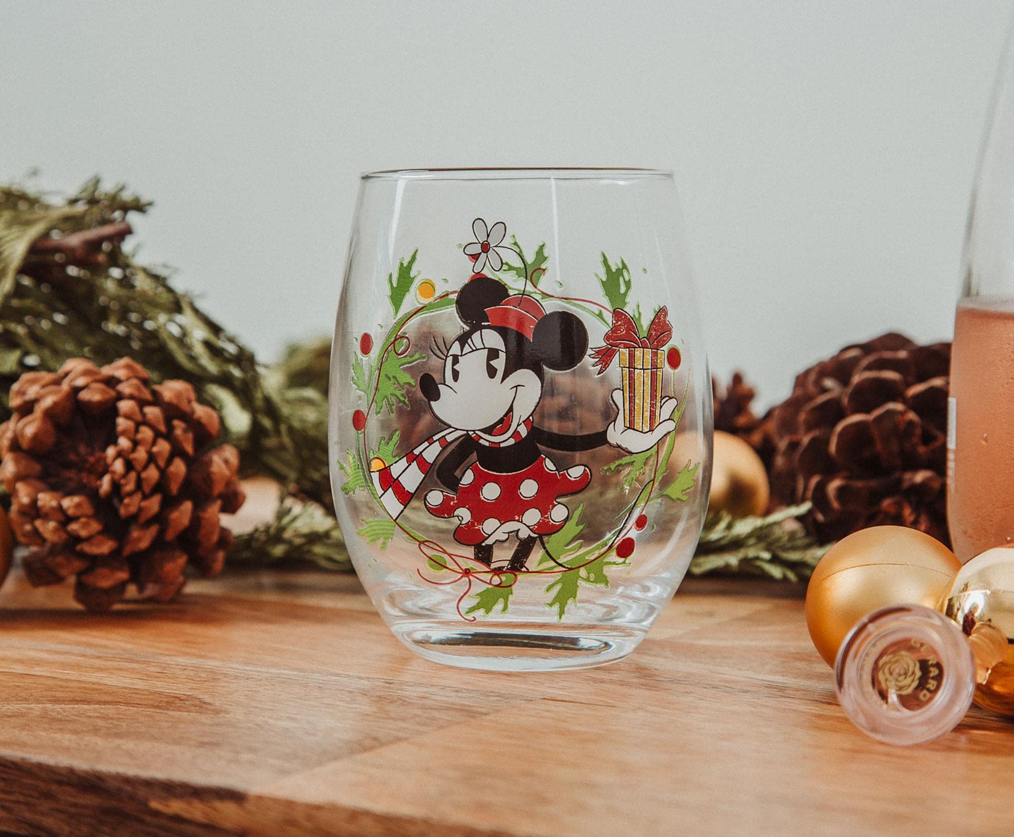 Foto 4 pulgar | Copa De Vino Sin Tallo Disney Minnie Mouse Christmas 600 Ml - Venta Internacional.