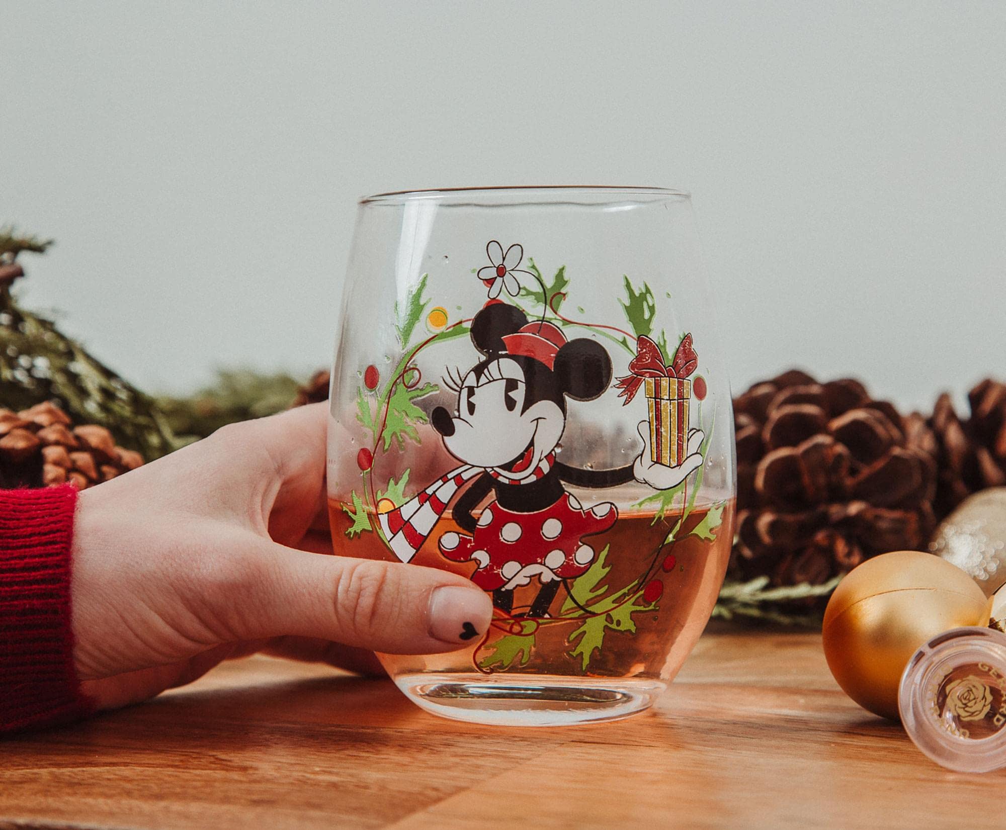 Foto 5 pulgar | Copa De Vino Sin Tallo Disney Minnie Mouse Christmas 600 Ml - Venta Internacional.