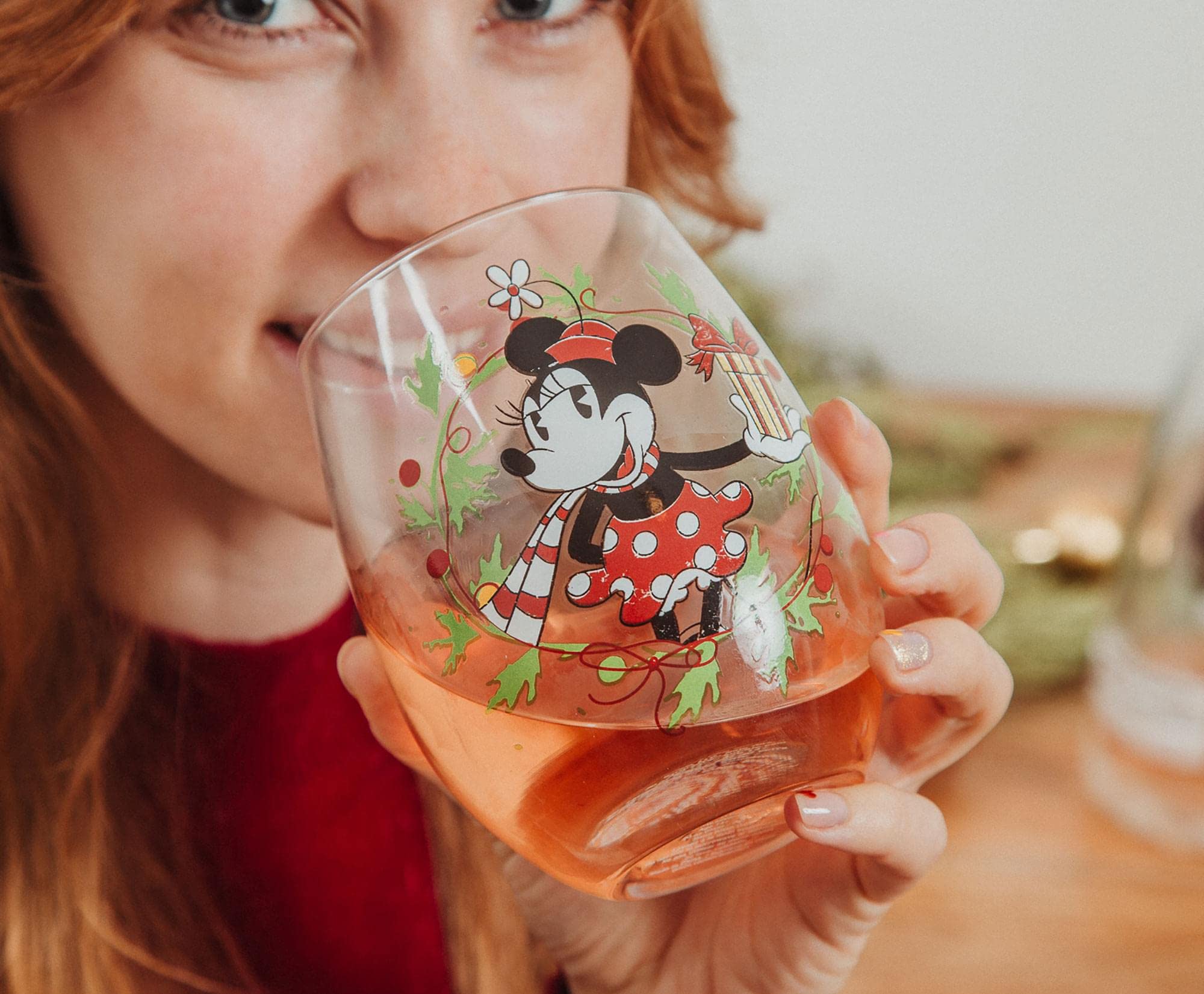 Foto 6 pulgar | Copa De Vino Sin Tallo Disney Minnie Mouse Christmas 600 Ml - Venta Internacional.