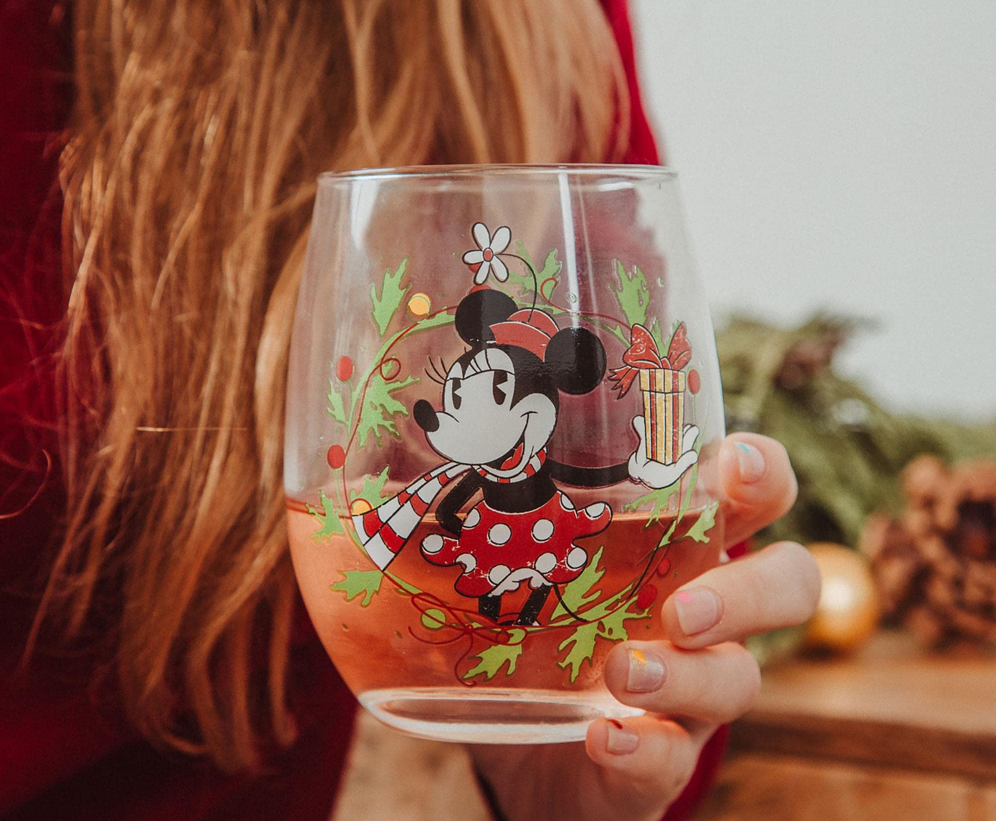 Foto 7 pulgar | Copa De Vino Sin Tallo Disney Minnie Mouse Christmas 600 Ml - Venta Internacional.
