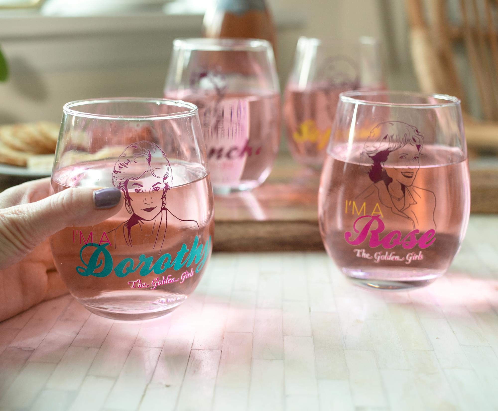 Foto 3 pulgar | Set De Copas De Vino Sin Tallo Silver Buffalo The Golden Girls X4 - Venta Internacional.