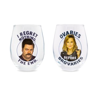 Foto 1 | Set De Copas De Vino Silver Buffalo Parks And Recreation, 600 Ml - Venta Internacional.