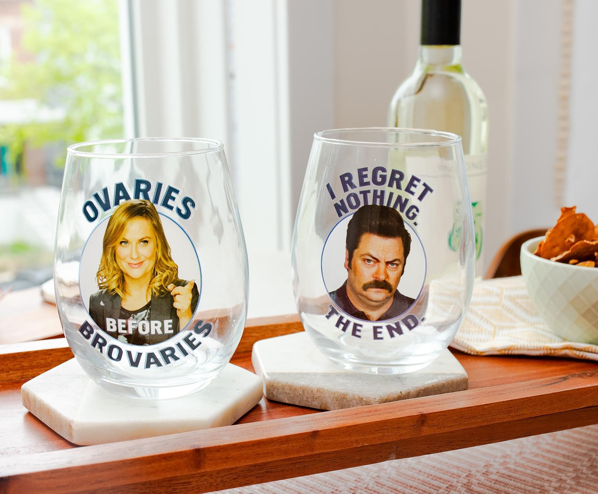 Foto 4 pulgar | Set De Copas De Vino Silver Buffalo Parks And Recreation, 600 Ml - Venta Internacional.
