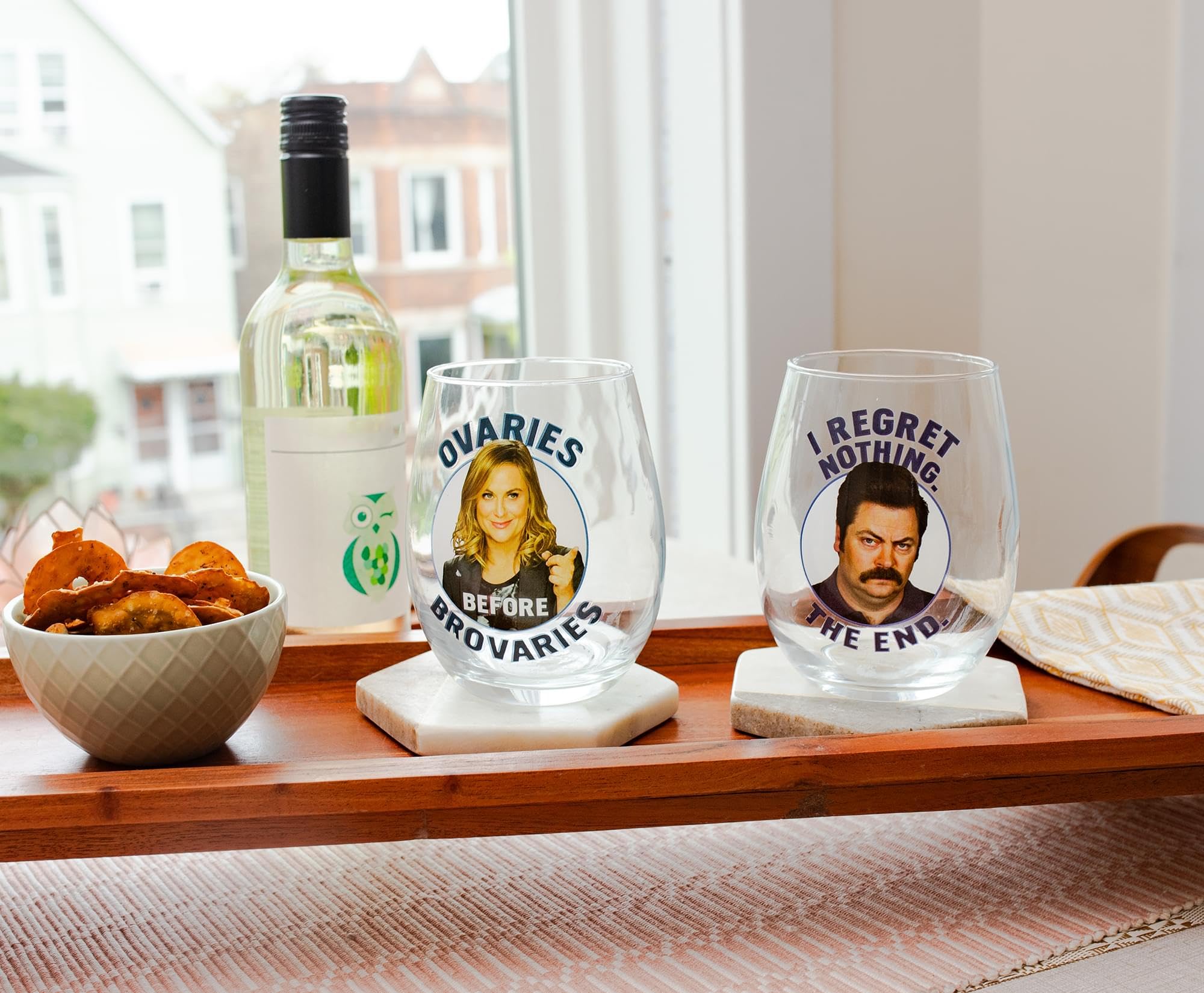 Foto 5 pulgar | Set De Copas De Vino Silver Buffalo Parks And Recreation, 600 Ml - Venta Internacional.