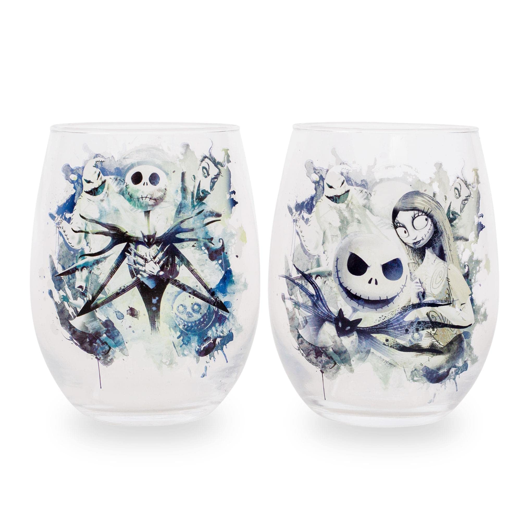 Foto 2 pulgar | Set De Copas De Vino Sin Tallo Silver Buffalo Disney Nightmare - Venta Internacional.