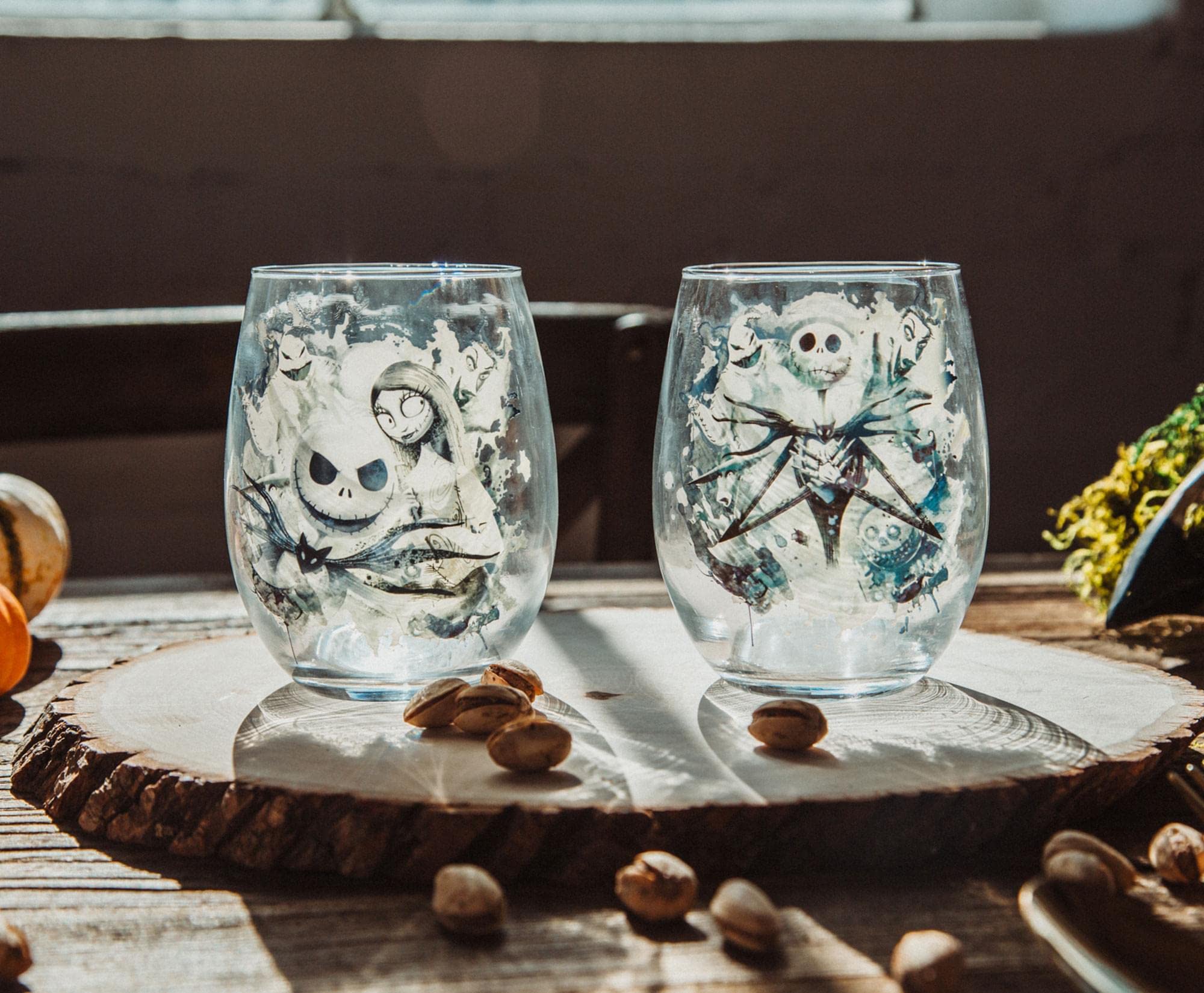 Foto 3 pulgar | Set De Copas De Vino Sin Tallo Silver Buffalo Disney Nightmare - Venta Internacional.