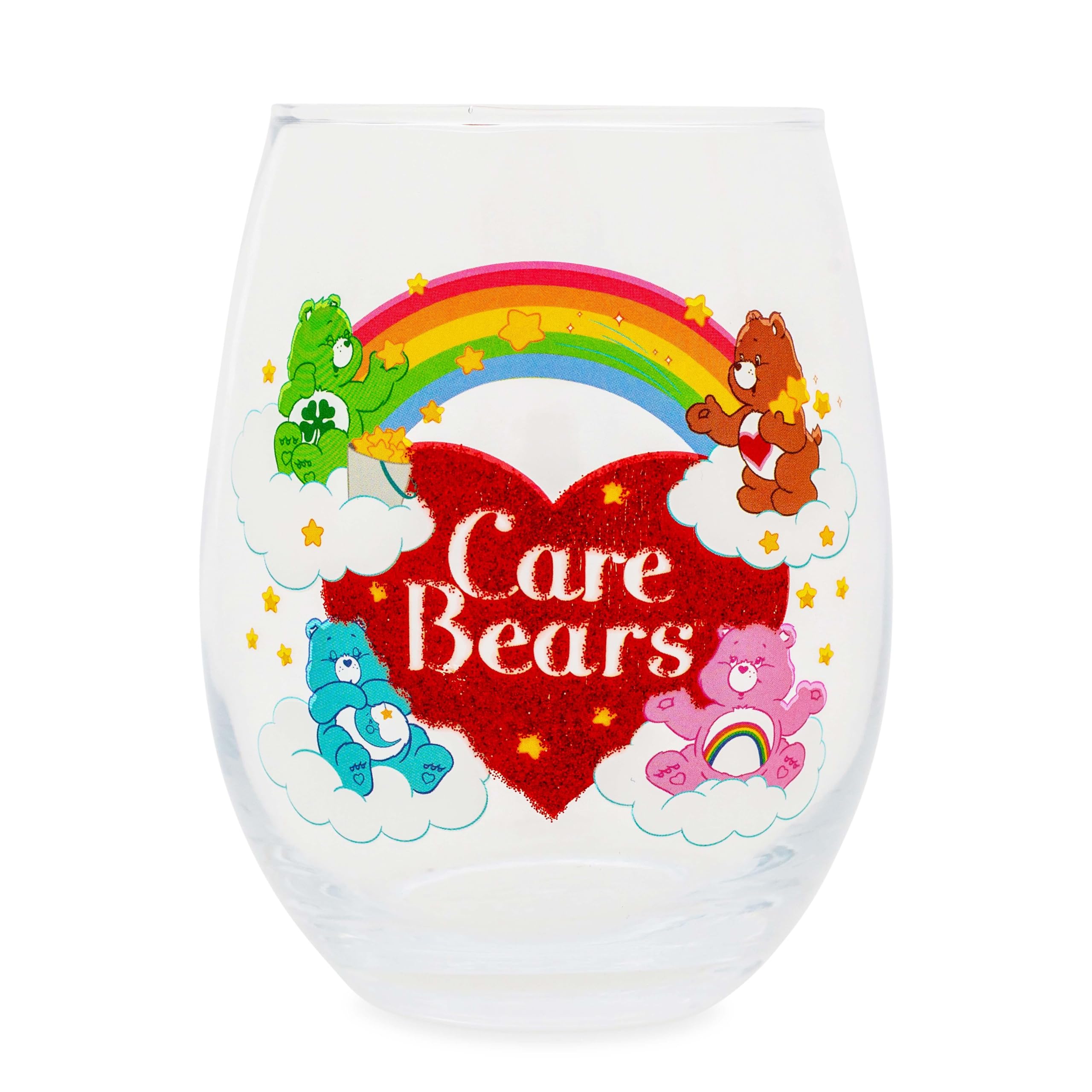 Foto 2 pulgar | Copa De Vino Silver Buffalo Care Bears Rainbow Heart 600 Ml - Venta Internacional.