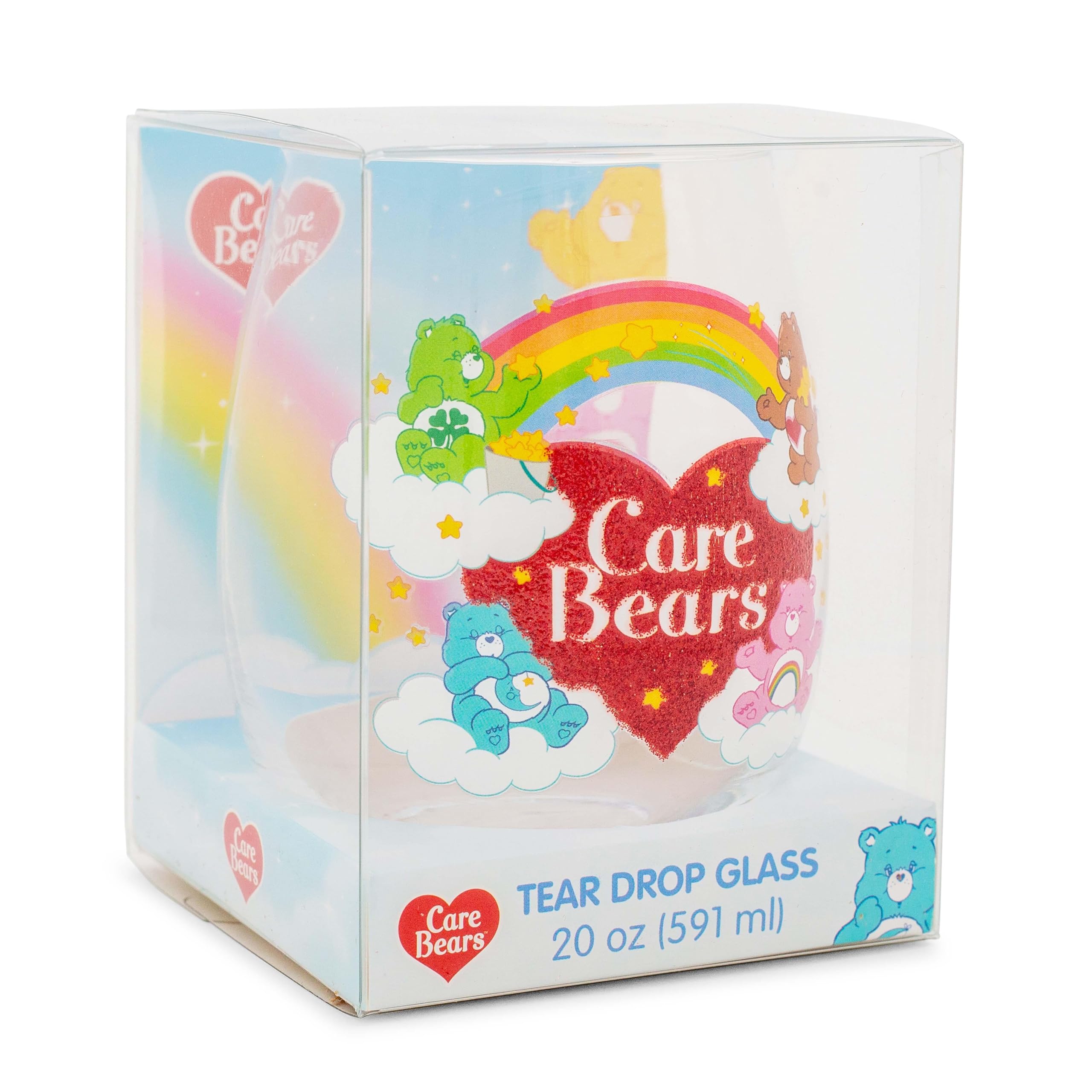 Foto 3 pulgar | Copa De Vino Silver Buffalo Care Bears Rainbow Heart 600 Ml - Venta Internacional.