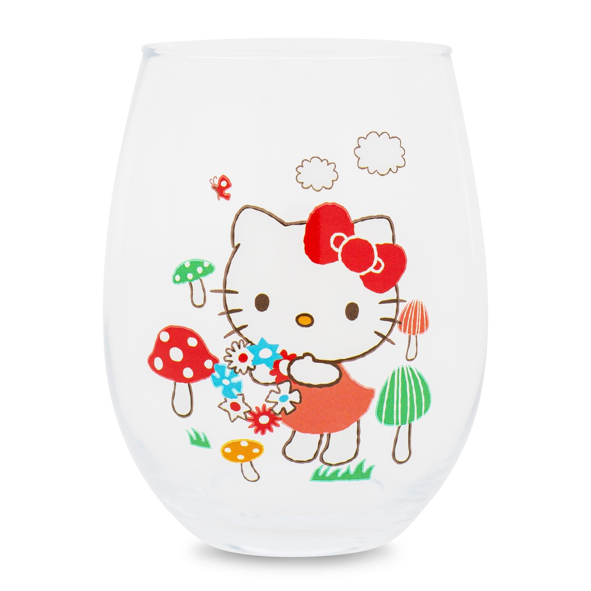 Foto 2 pulgar | Copa De Vino Silver Buffalo Sanrio Hello Kitty Mushrooms 590 Ml - Venta Internacional.