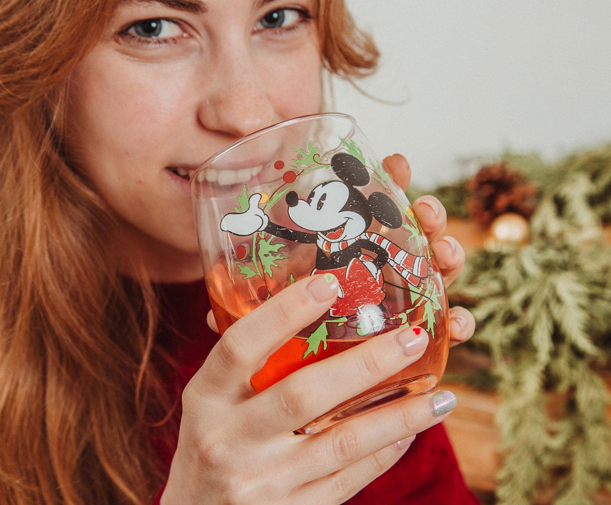 Foto 6 pulgar | Copa De Vino Sin Tallo Disney Mickey Mouse Christmas 600 Ml - Venta Internacional.