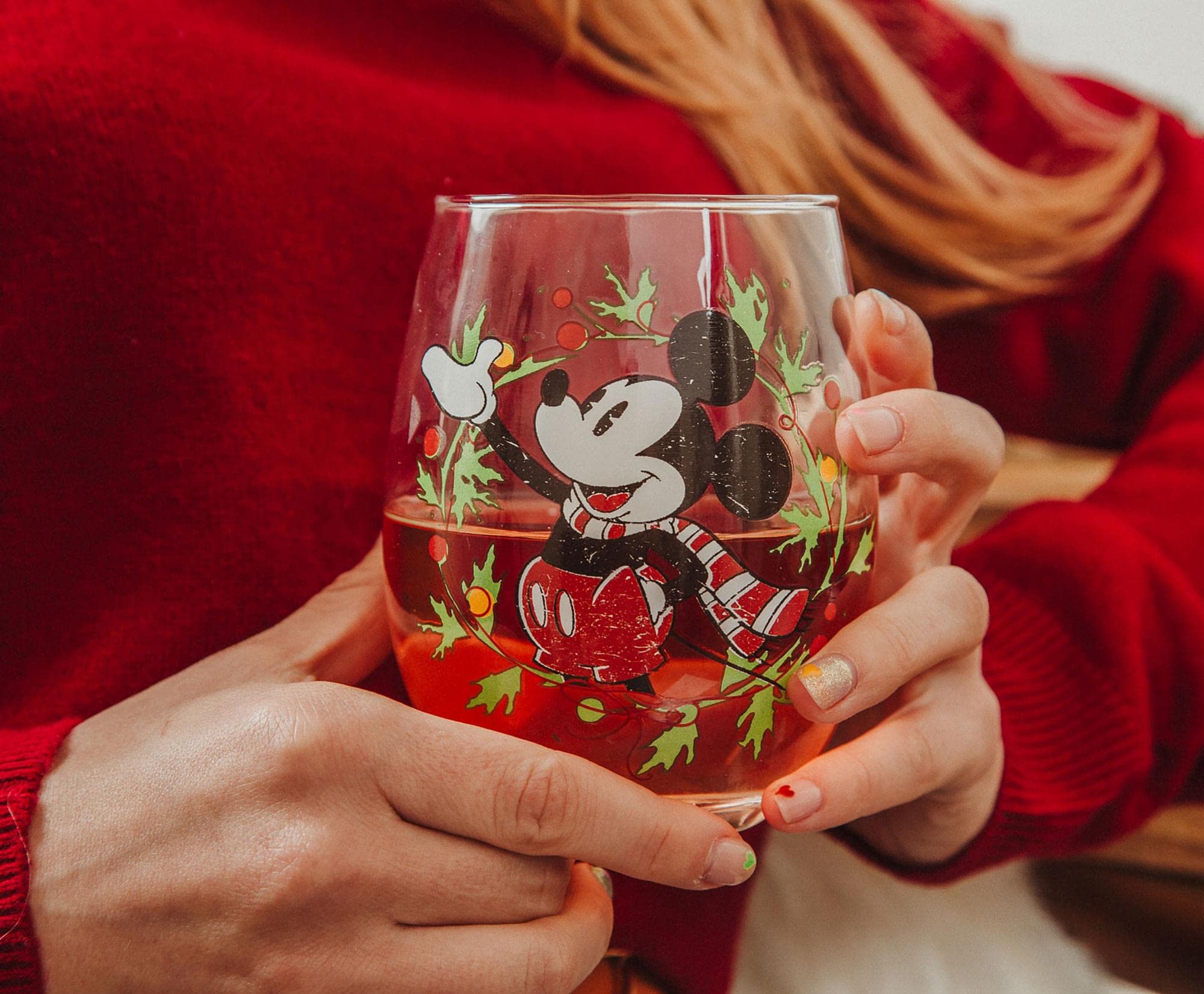 Foto 7 pulgar | Copa De Vino Sin Tallo Disney Mickey Mouse Christmas 600 Ml - Venta Internacional.