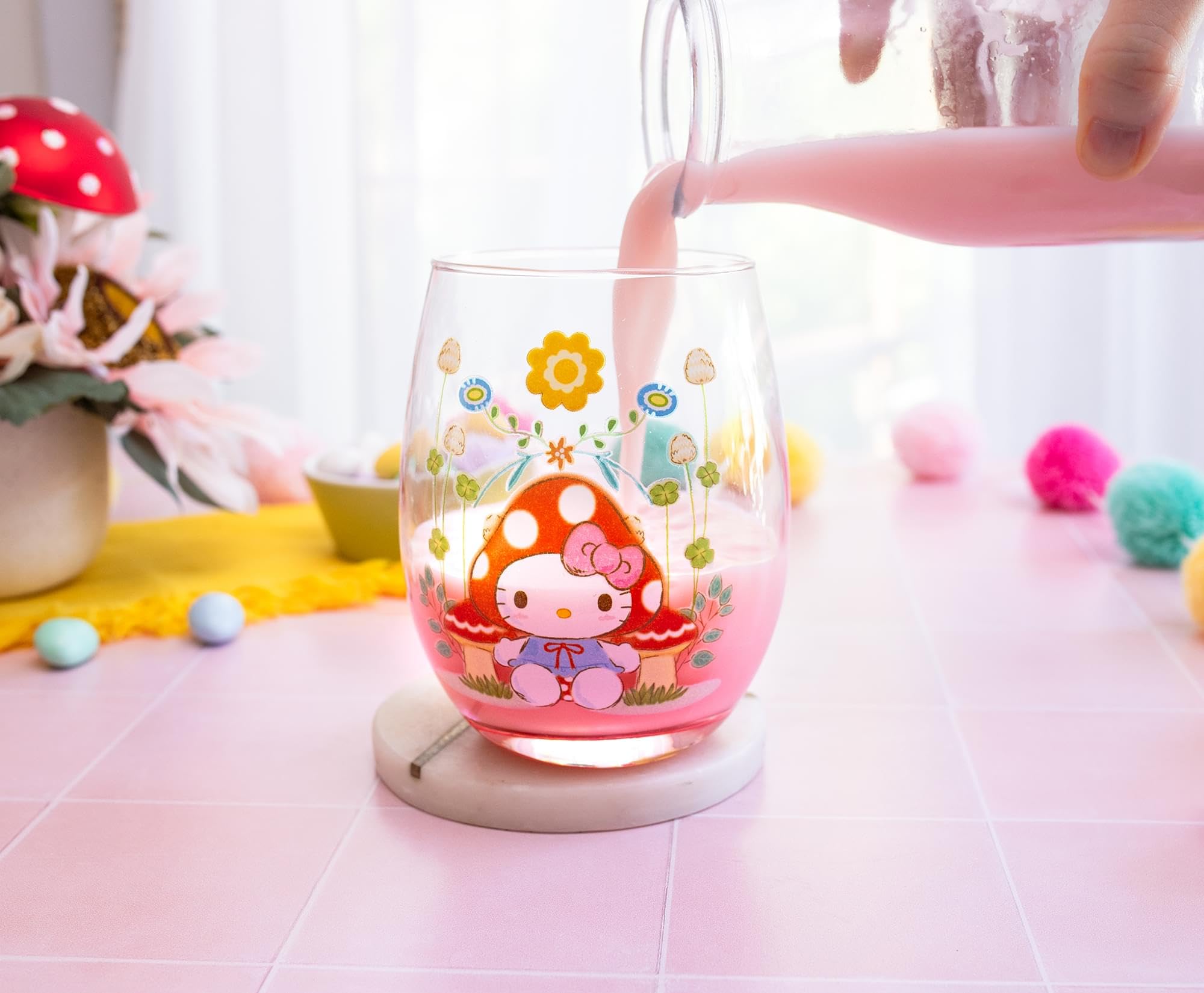 Foto 8 pulgar | Copa De Vino Silver Buffalo Sanrio Hello Kitty Mushroom 600 Ml - Venta Internacional.